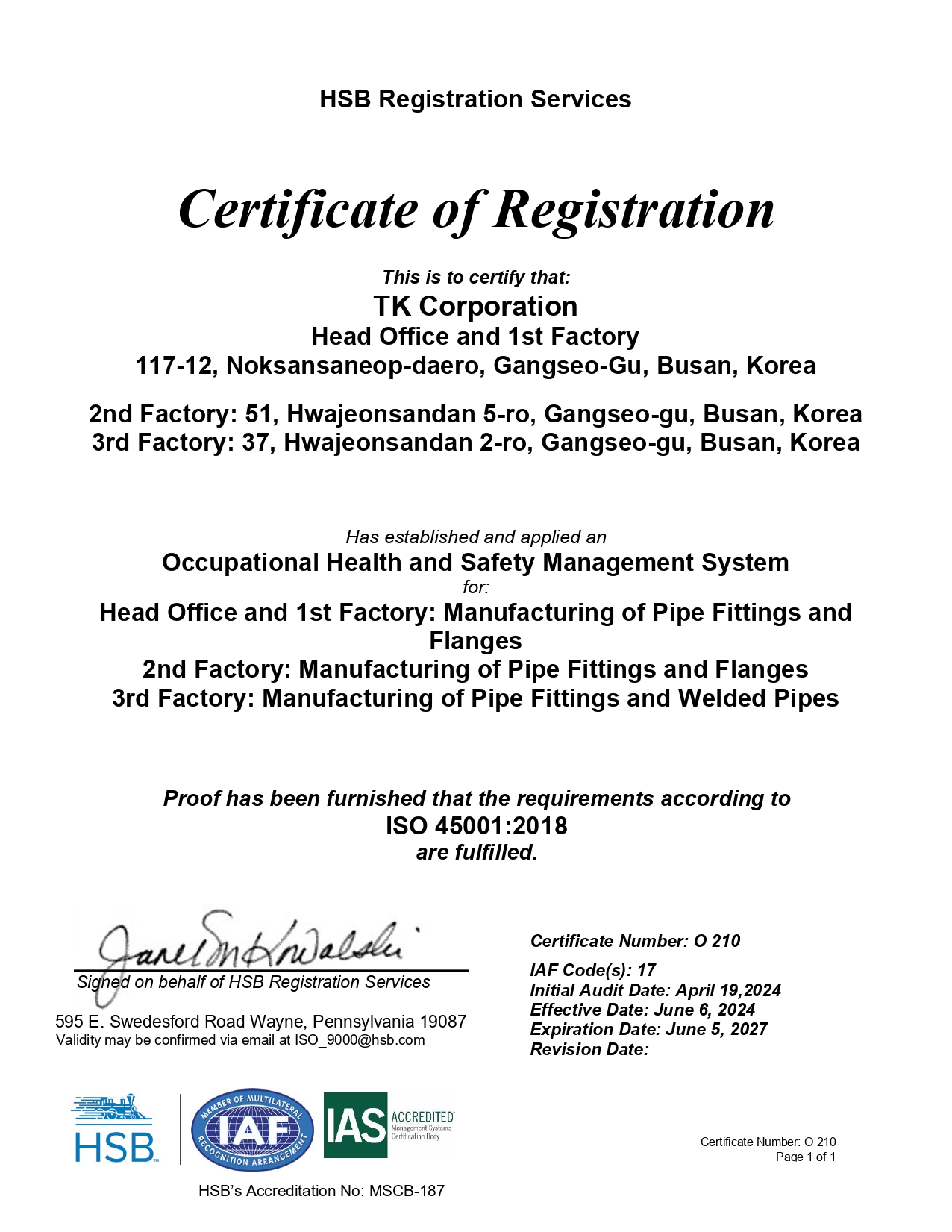 TK Corporation | PIPE FITTINGS